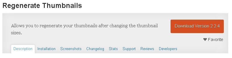Regenerate thumbnails för WordPress