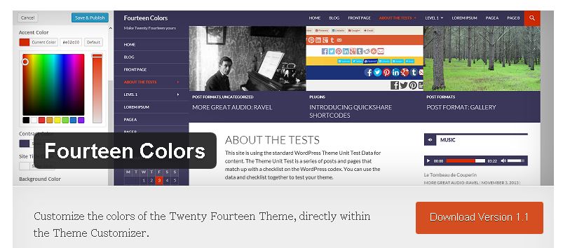 Twenty Fourteen Theme - WordPress plugin